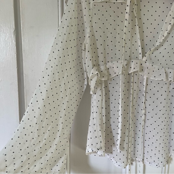 sheer black and white polka dot blouse - Picture 4 of 8